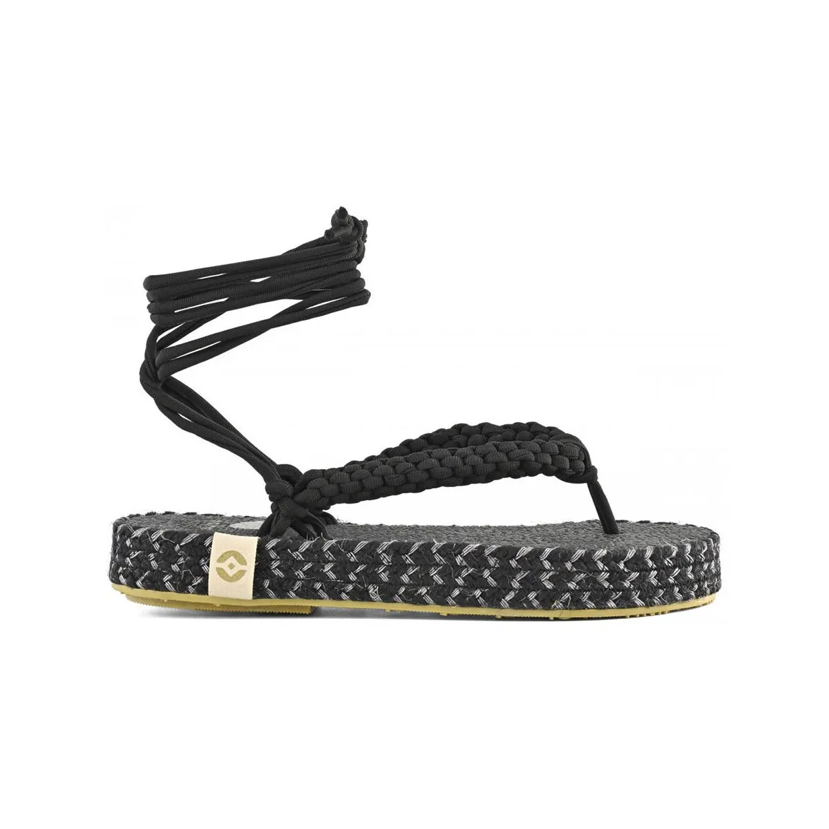 BLK MEDHA SANDAL WITH CROCHET UPPER