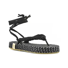 BLK MEDHA SANDAL WITH CROCHET UPPER