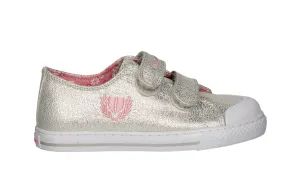 Blucher Lona Glitter Plata 2 Velcros Puntera Goma