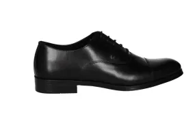 Blucher Piel Negro Punta Cortada Piso Goma