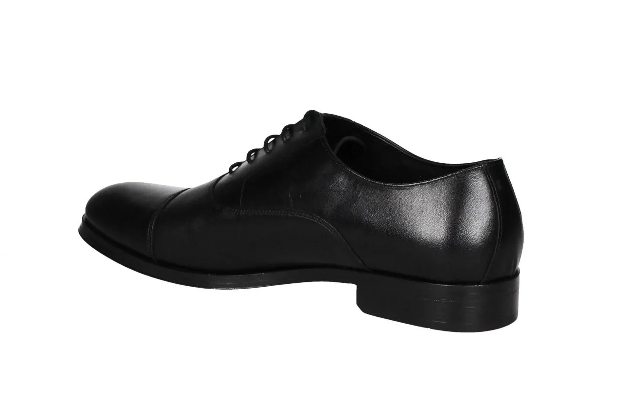 Blucher Piel Negro Punta Cortada Piso Goma