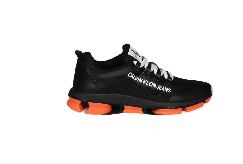 Deportivo Rejilla/goma Negro Talon Piel Piezas Naranja