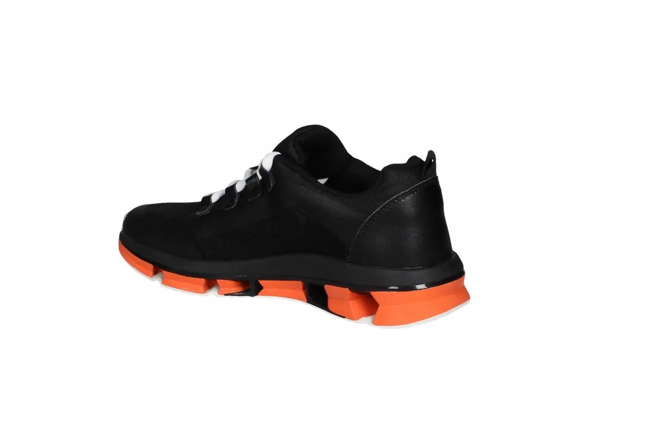 Deportivo Rejilla/goma Negro Talon Piel Piezas Naranja