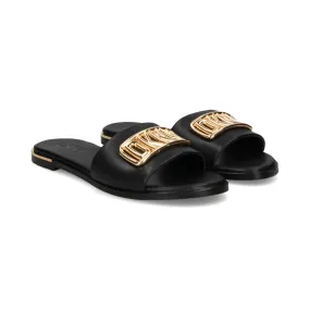 DKNY Sandalias planas de Mujer BGD BLACK/GOLD