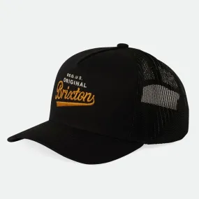 Gorra Brixton: Postal C Netplus Mp Trucker Ha (Blk Blk)