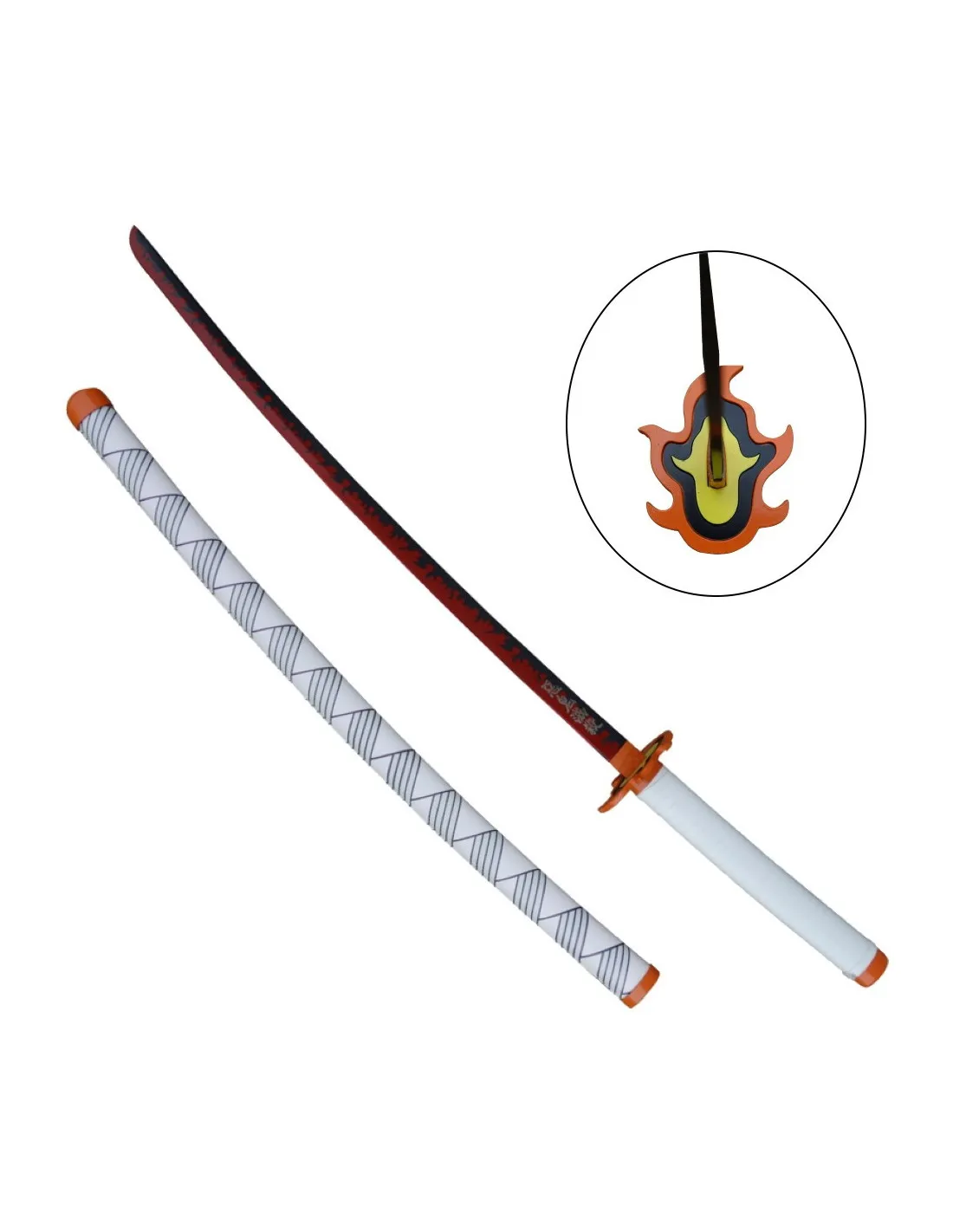 Katana fuego de Rengoku Kyojuro de Kimetsu No Yaiba (97 cm.)