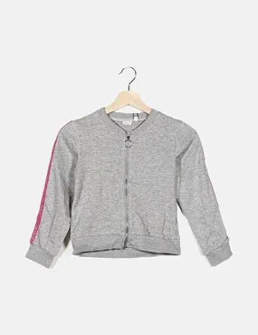 Name it Sudadera gris detalle manga