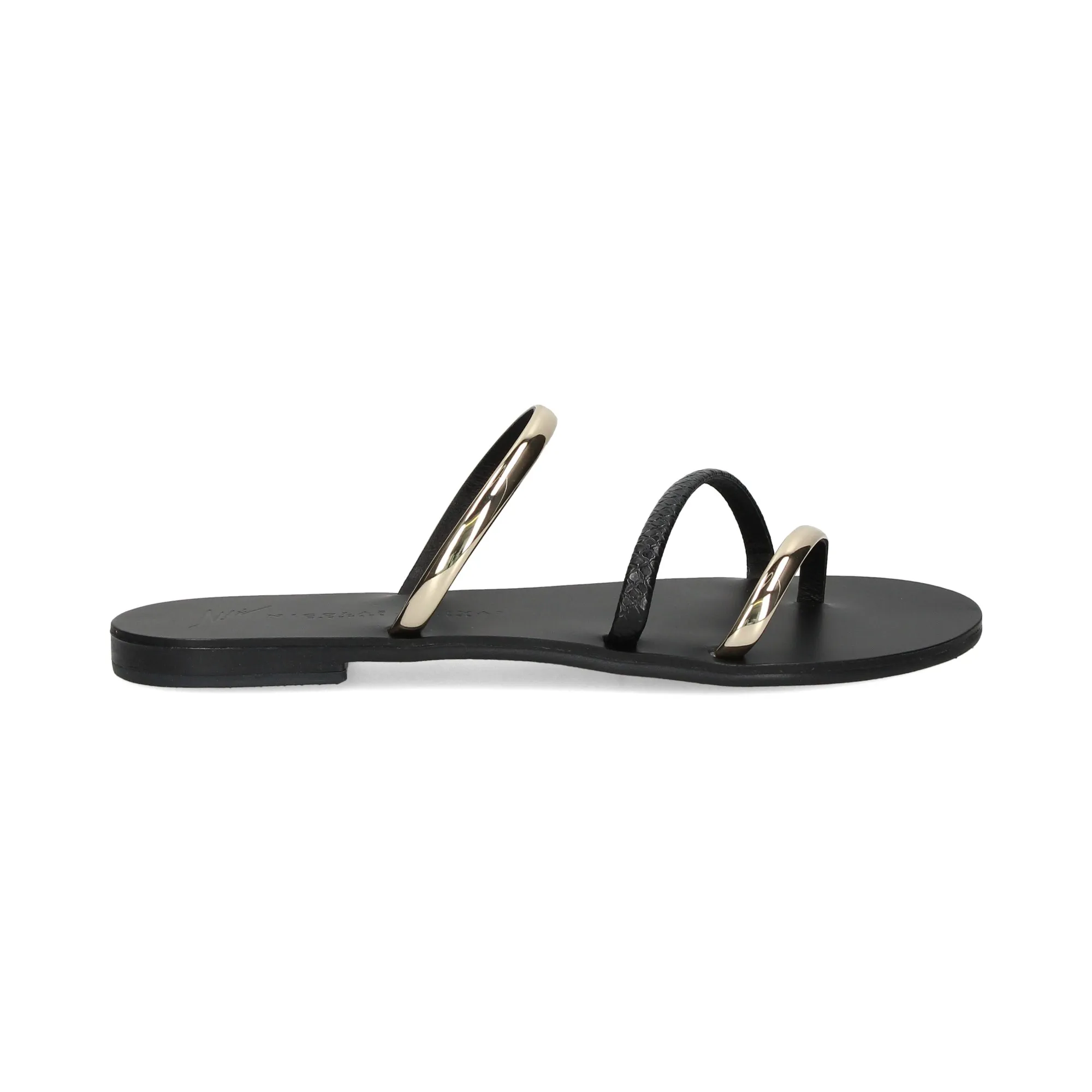 NICOLAS LAINAS Sandalias planas de Mujer BLACK GOLD