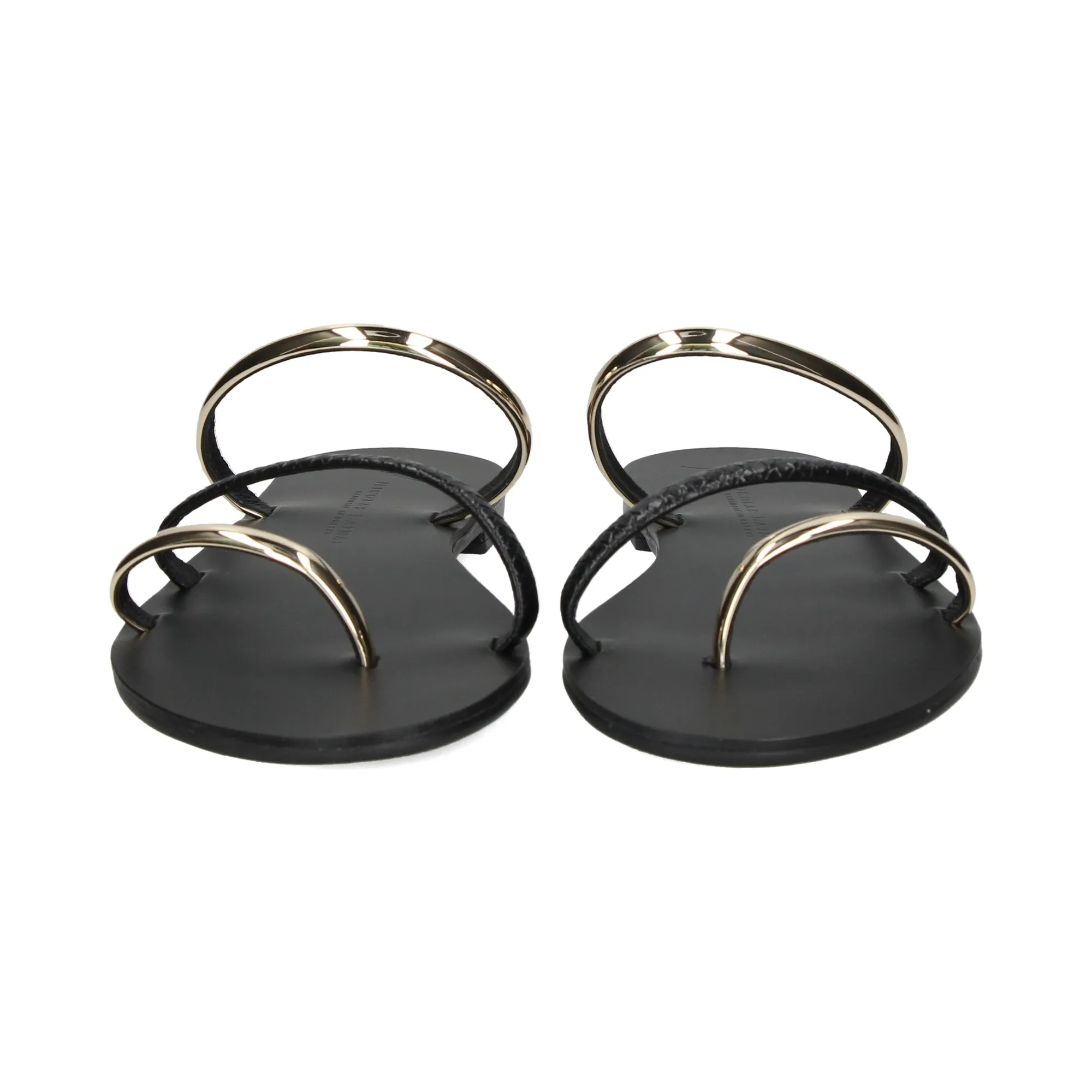 NICOLAS LAINAS Sandalias planas de Mujer BLACK GOLD