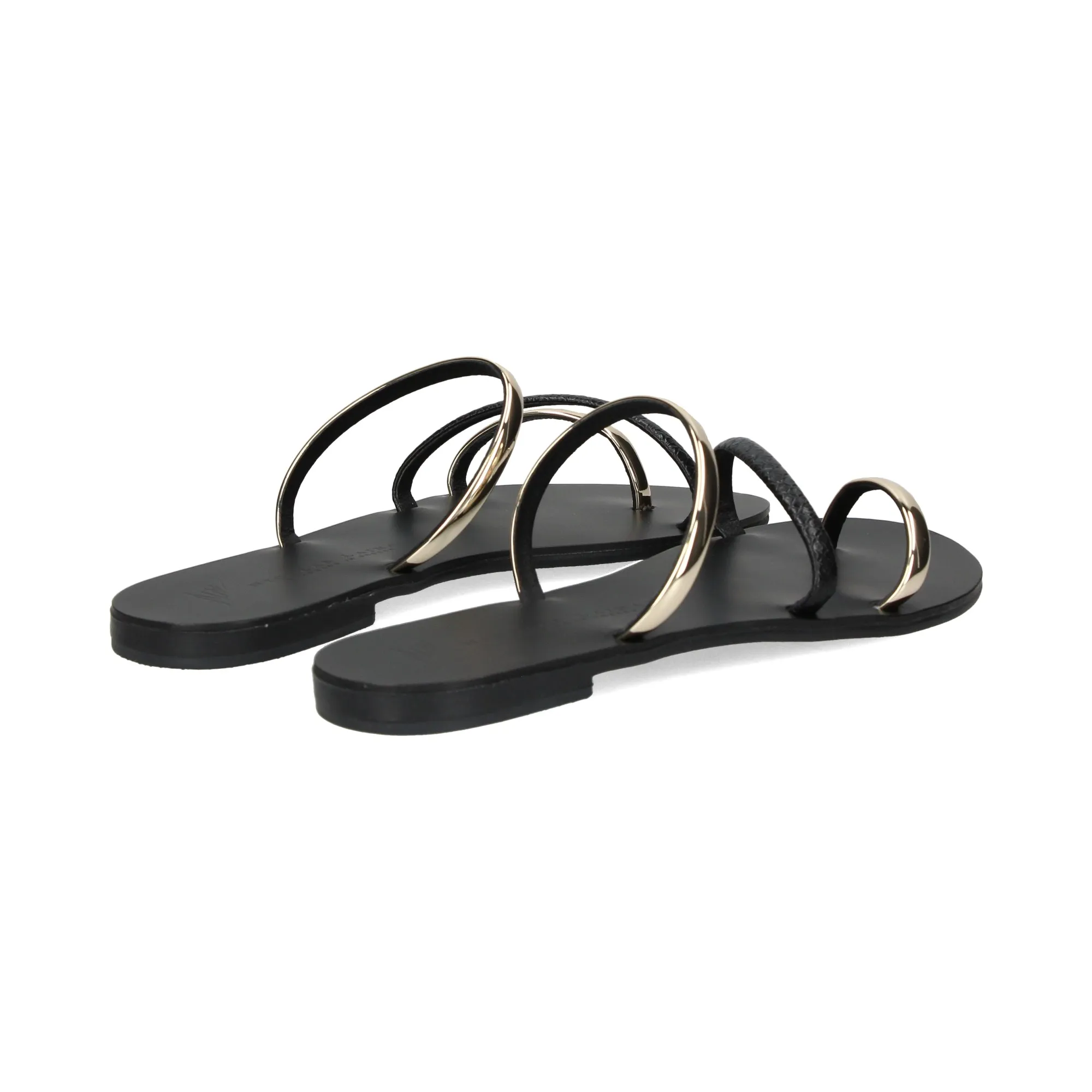 NICOLAS LAINAS Sandalias planas de Mujer BLACK GOLD