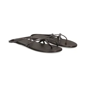 PEDRO GARCIA Sandalias planas de Mujer OFF BLACK