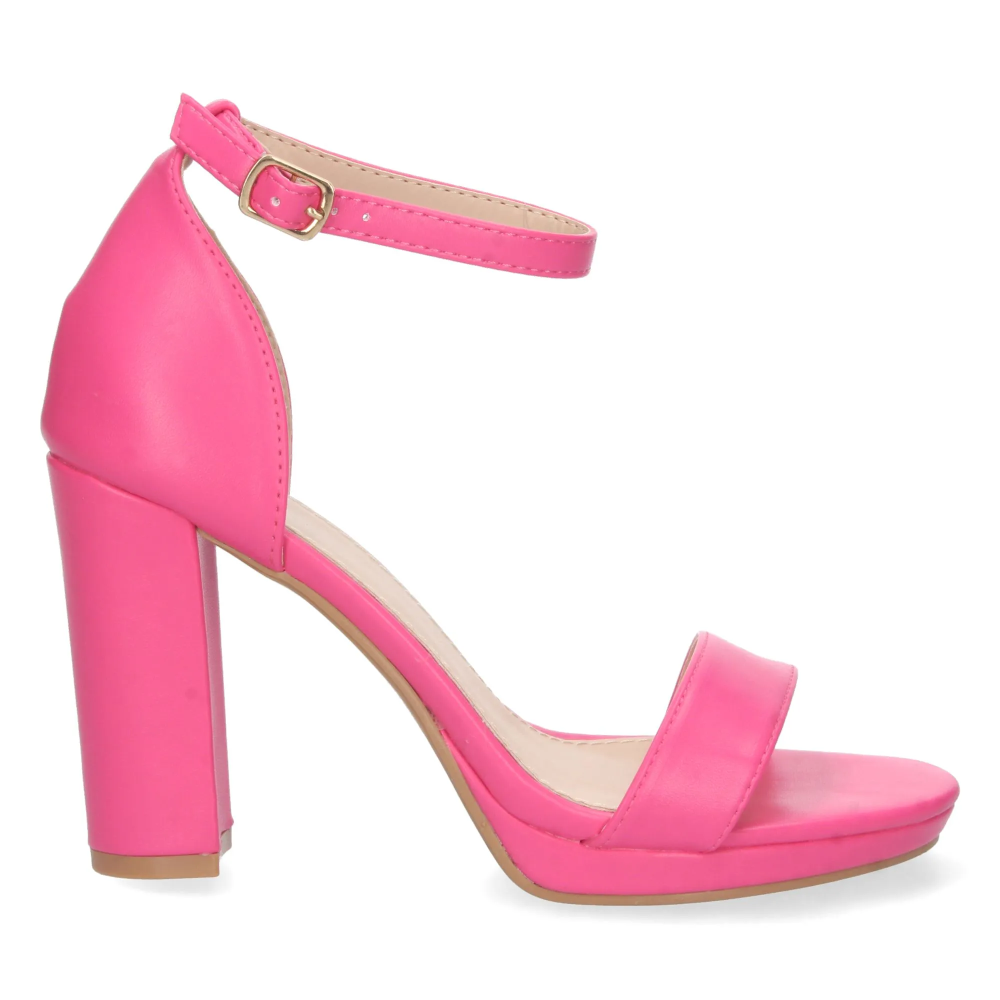 Sandalias de tacón para vestir cierre ankle strap mujer fucsia