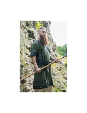 Túnica vikinga de manga corta Rollo, verde