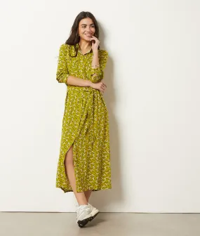 Vestido largo estampado BRIGITTA IMP FOND VERT - ETAM