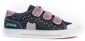 Zapatilla Lona niña Joma C.Press Jr 903 Navy-Pink. 