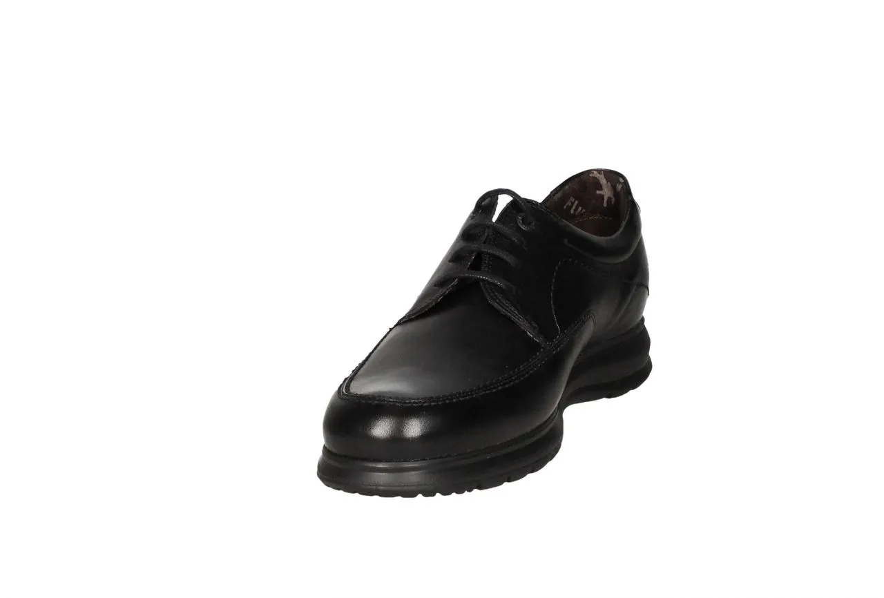 Zapato Cordon Piel Negro Piso Goma